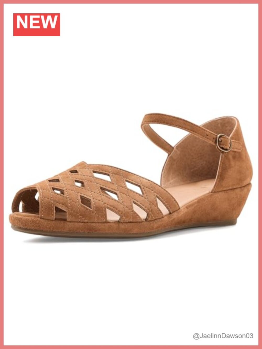 Women's Suede Wedge Sandals with Ankle Strap Peep Toe